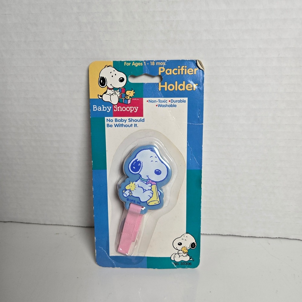 Baby Snoopy Vintage Danara Pacifier Holder Clip Pink Plastic New In Package